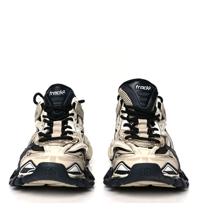 Balenciaga Rubber Mesh Bi-Color Mens Track.2 Open Sneakers 40 Beige Black 2 of 7