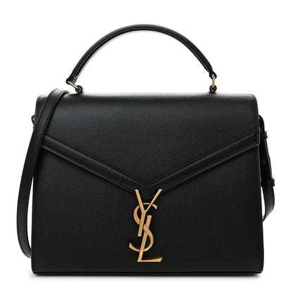 Saint Laurent Grain de Poudre Medium Classic Monogram Cassandra Top Handle Black 1 of 9