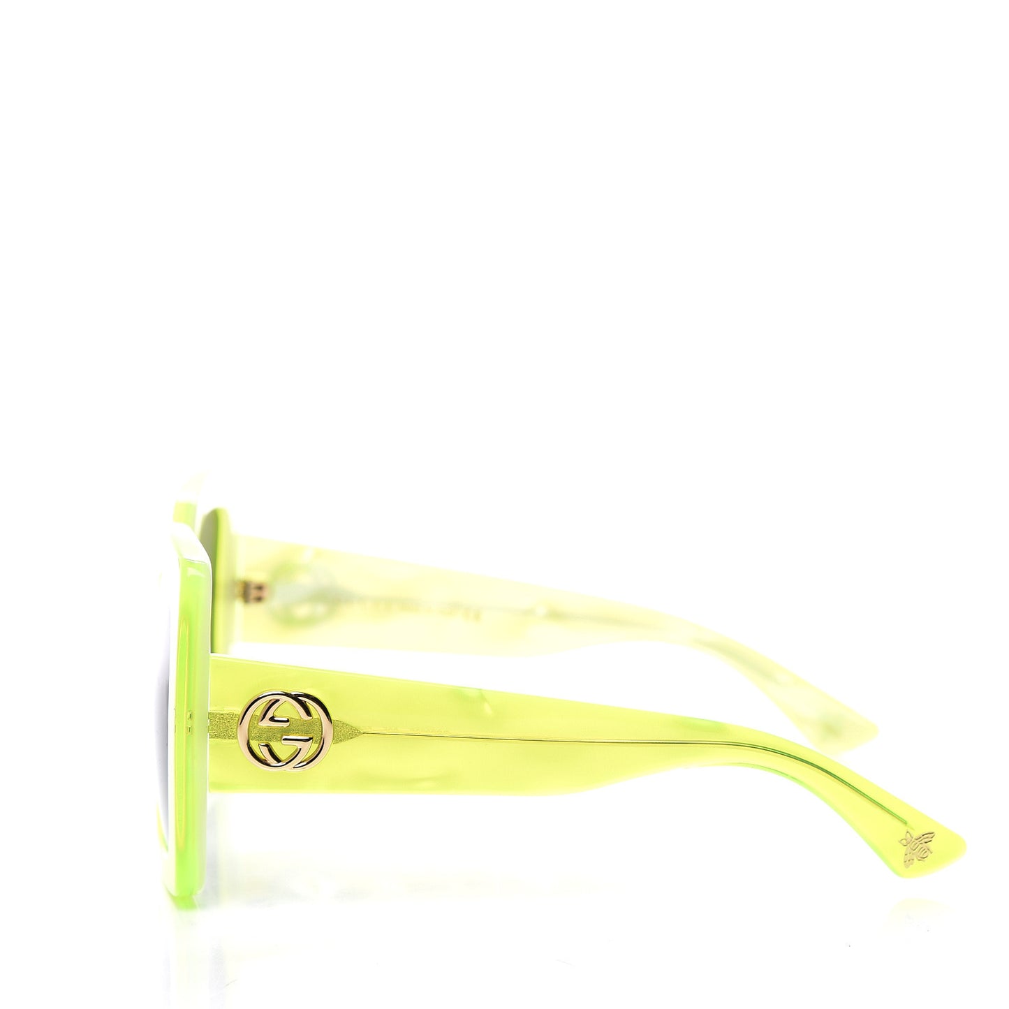 Acetate Square Frame Sunglasses GG0083S Neon Green