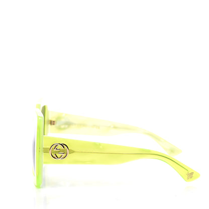 Gucci Acetate Square Frame Sunglasses GG0083S Neon Green 3 of 8