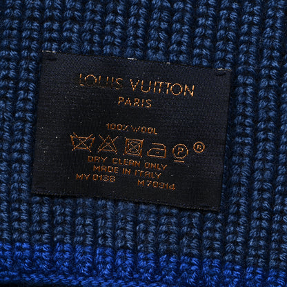 Louis Vuitton Wool Upside Down Scarf Navy Blue 3 of 3