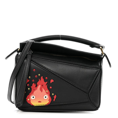 Loewe X HOWLS MOVING CASTLE Satin Calfskin Mini Calcifer Puzzle Black 1 of 9
