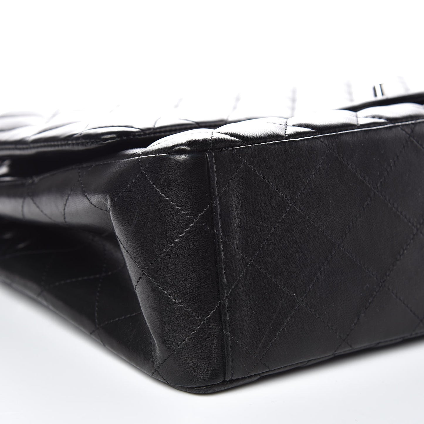 Lambskin Quilted Maxi Single Flap Black