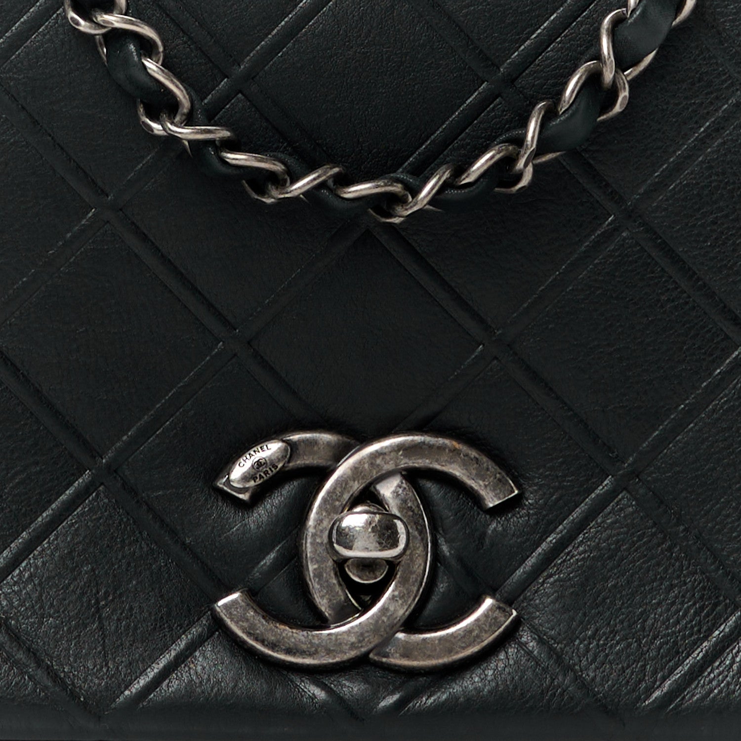 Chanel Calfskin Diamond Embossed New Chic Flap Black 10 of 12