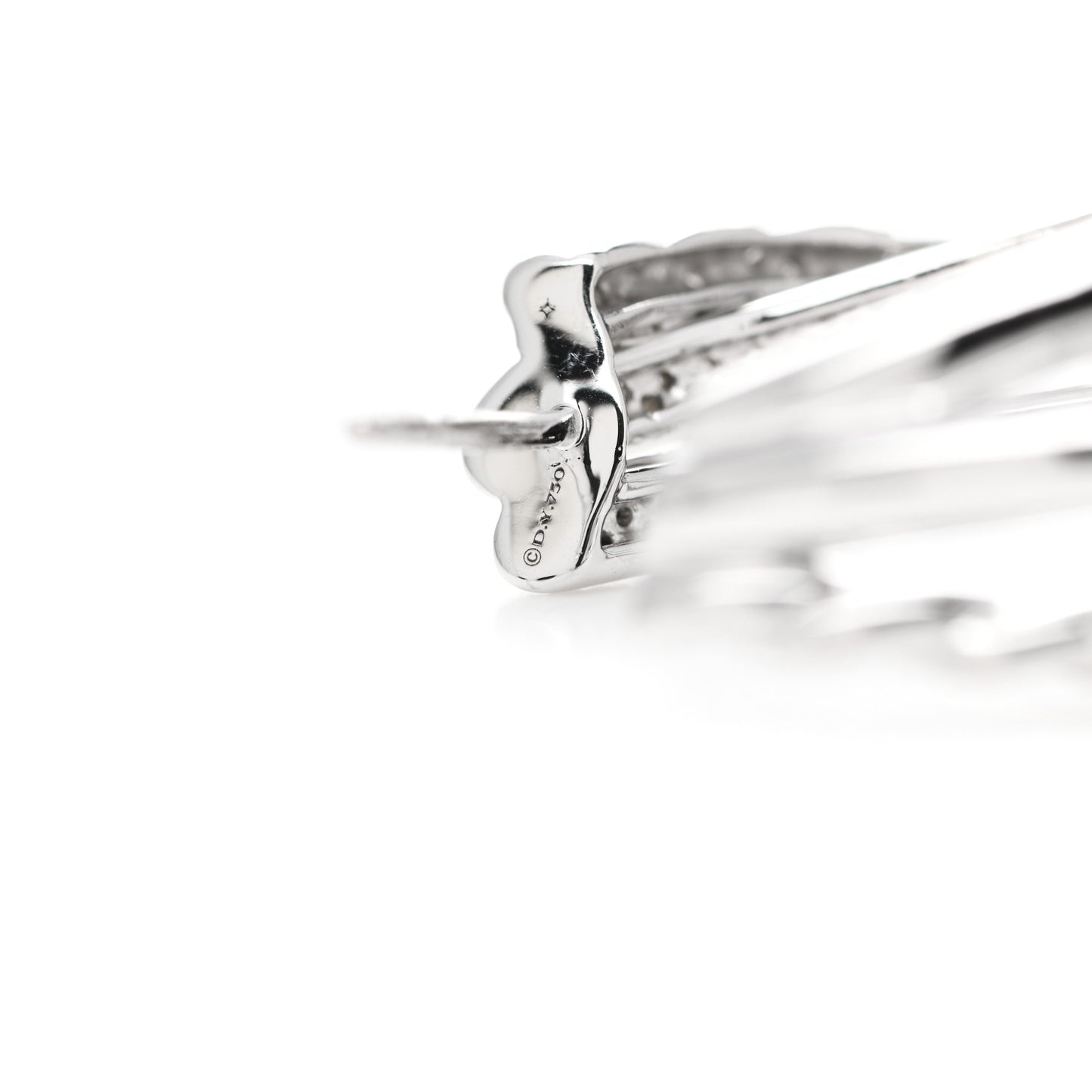 18K White Gold Diamond Paveflex Shrimp Earrings