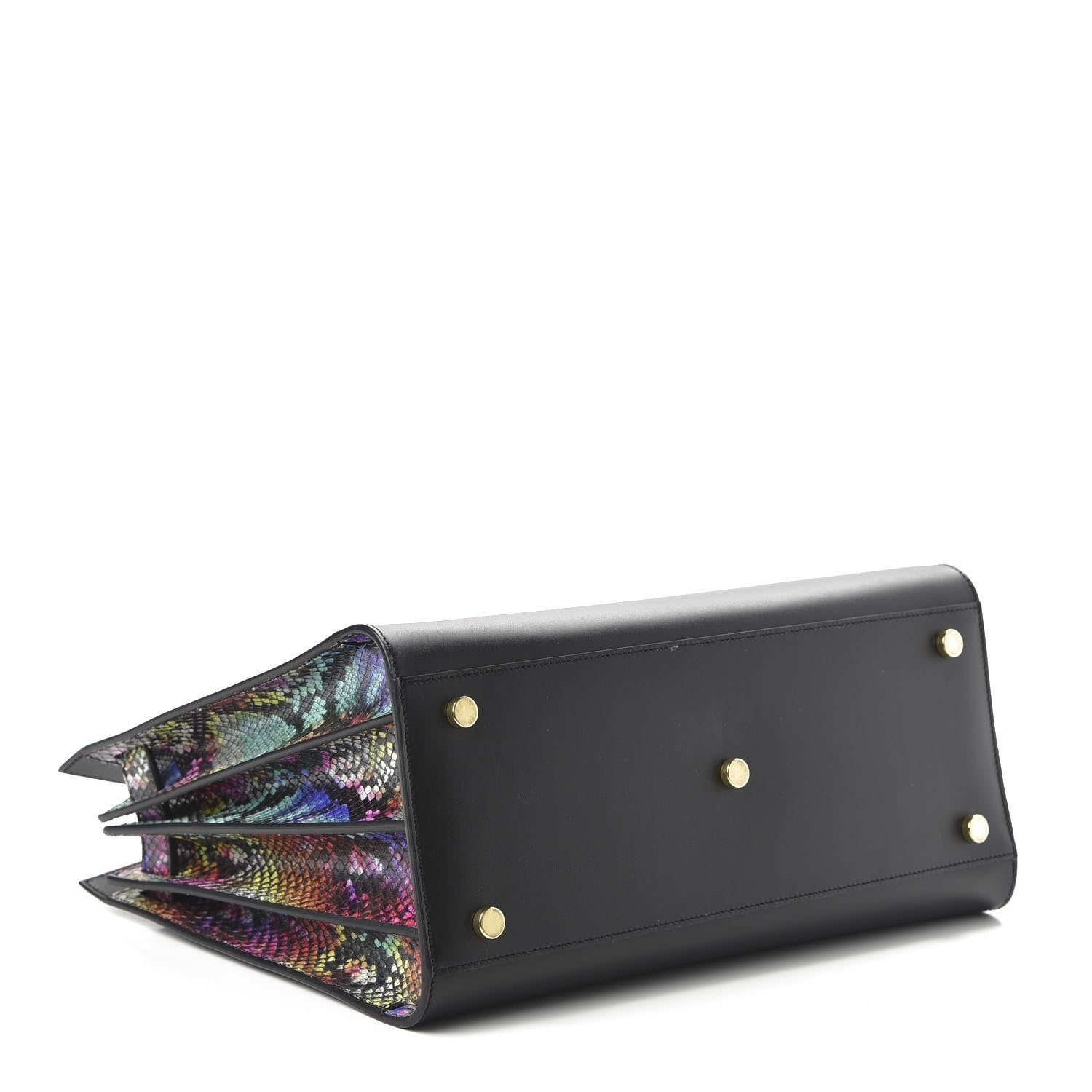 Saint Laurent Calfskin Embossed Python Small Sac De Jour Black Multicolor 4 of 9