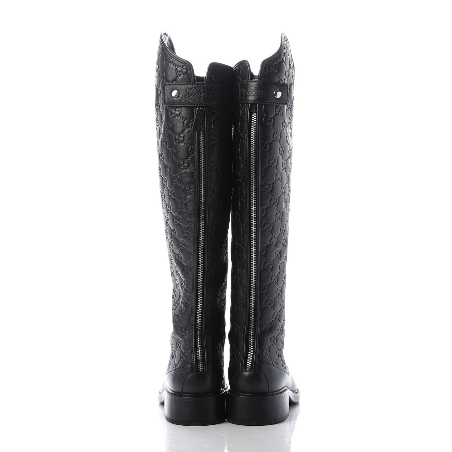 Guccissima Calfskin Miro Soft Knee High Riding Boots 39 Black