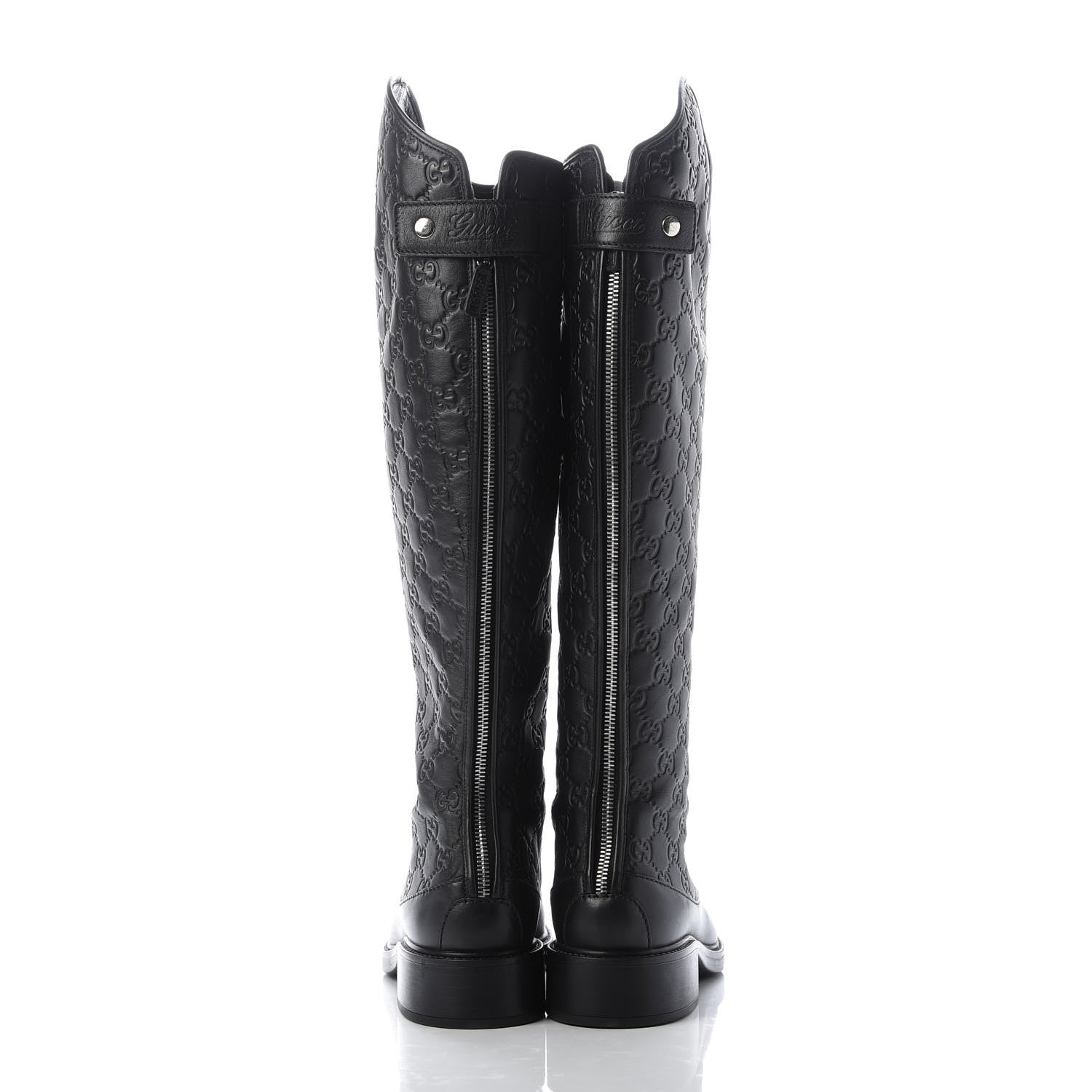 Gucci Guccissima Calfskin Miro Soft Knee High Riding Boots 39 Black 4 of 9
