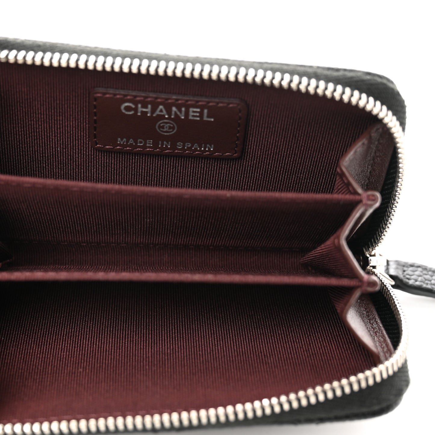Caviar Quilted Classic Zipped Coin Purse Black