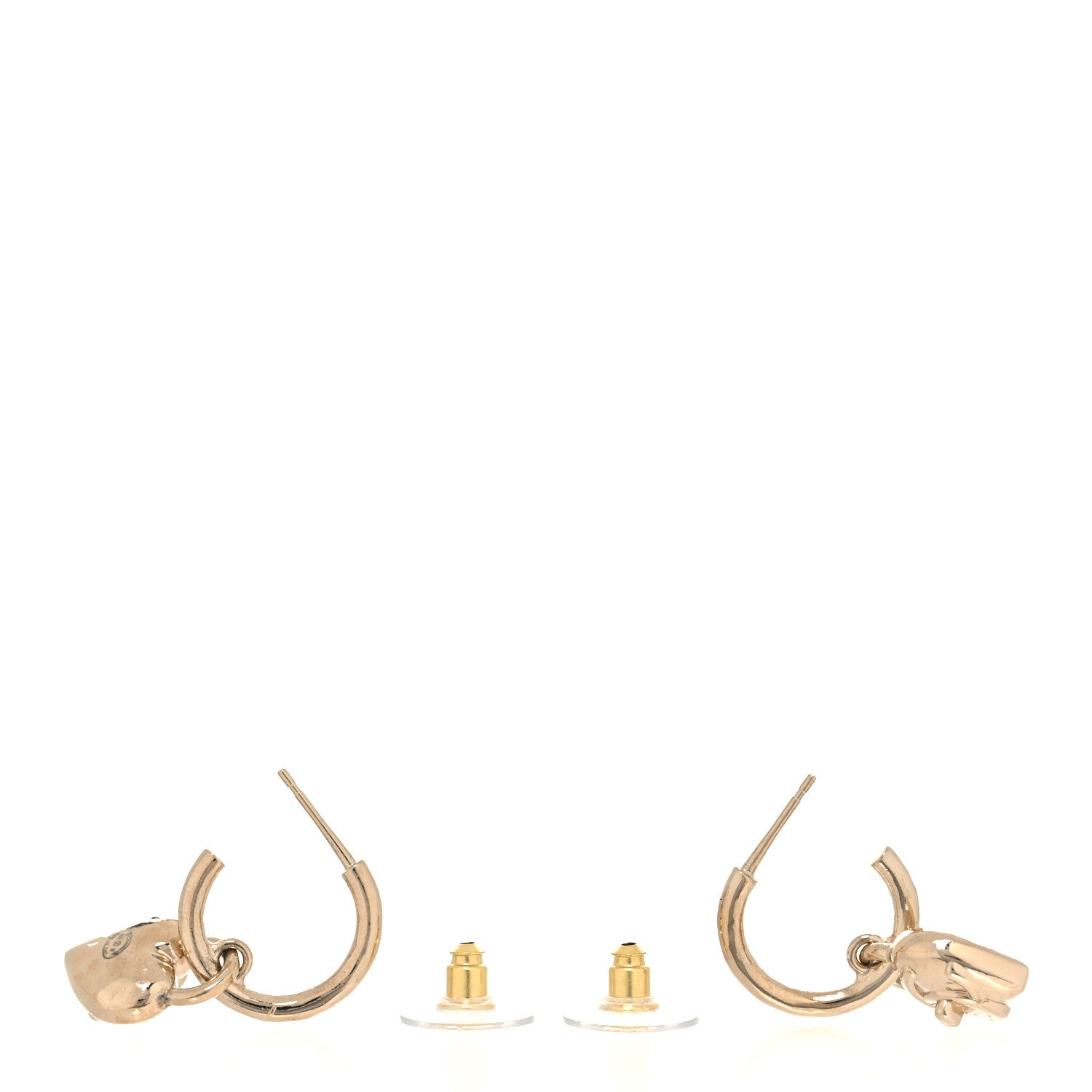 Chanel Metal CC Heart Turnlock Drop Earrings Gold 3 of 5