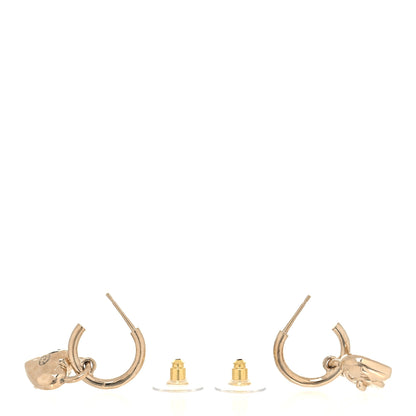 Chanel Metal CC Heart Turnlock Drop Earrings Gold 3 of 5