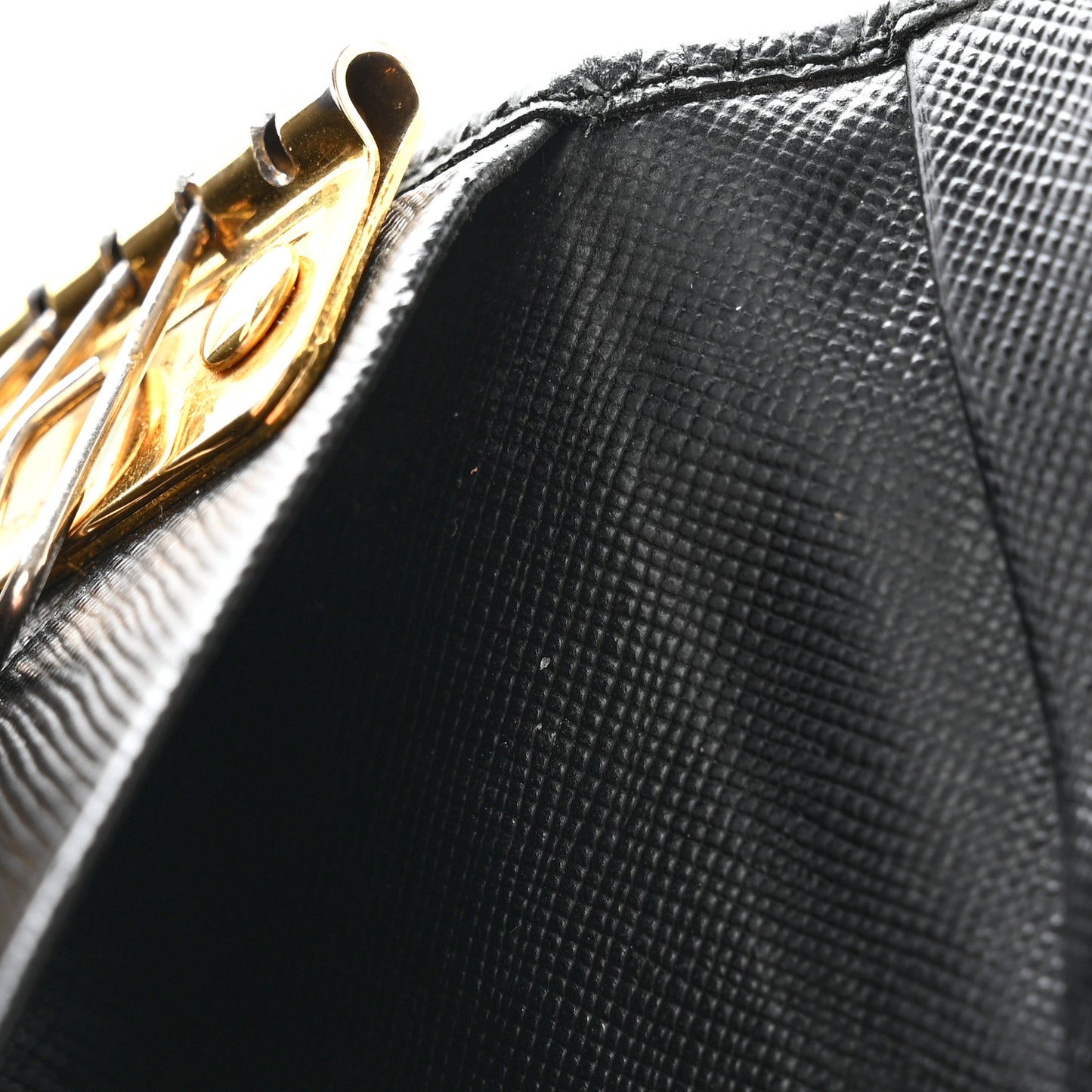 Saffiano Metal 6 Key Holder Black