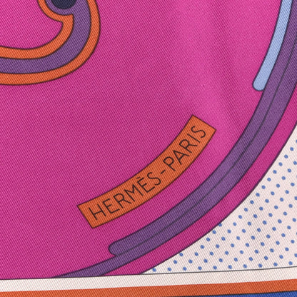 Hermes Silk Washingtons Carriage Scarf 90 Fuchsia Rose Vif 2 of 5