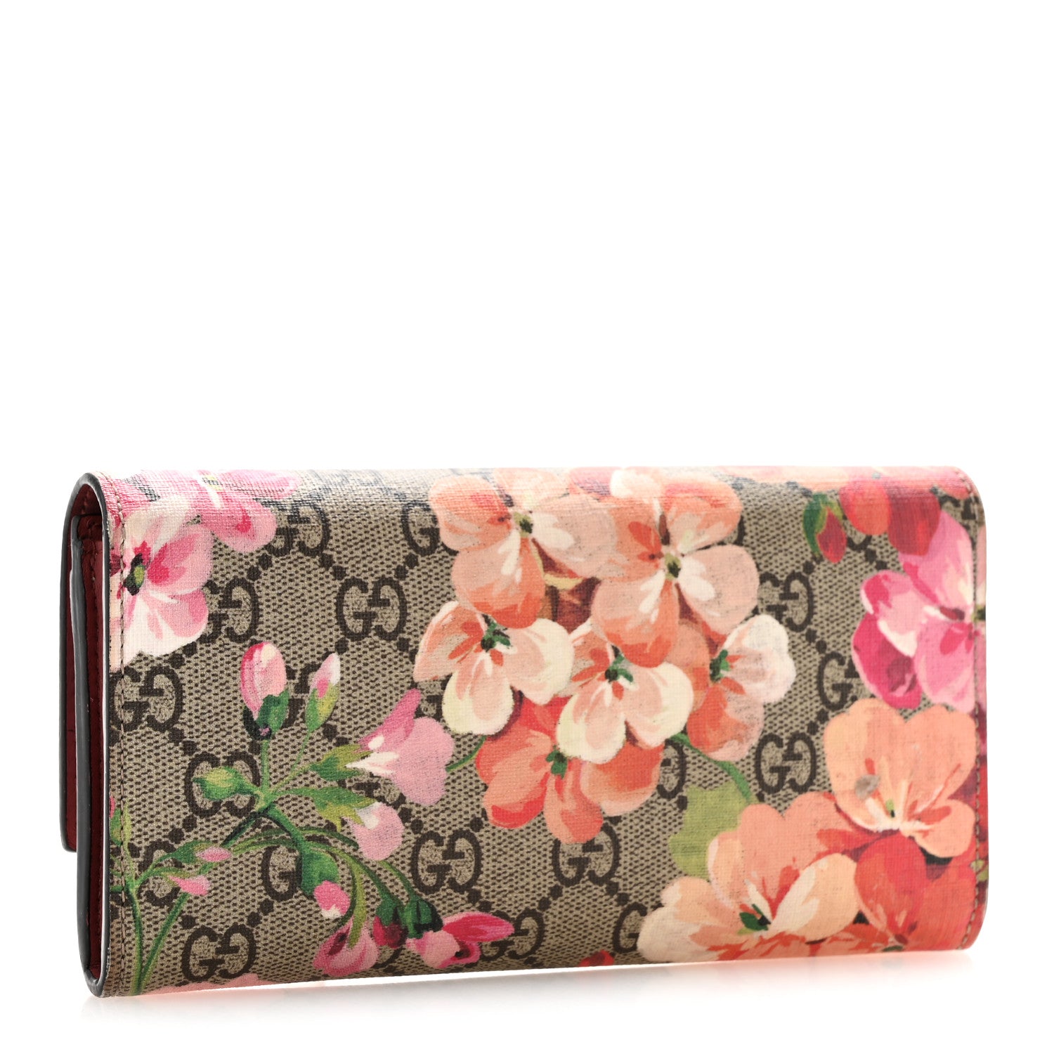 Gucci GG Supreme Monogram Blooms Continental Wallet Beige Multicolor Dry Rose 3 of 13