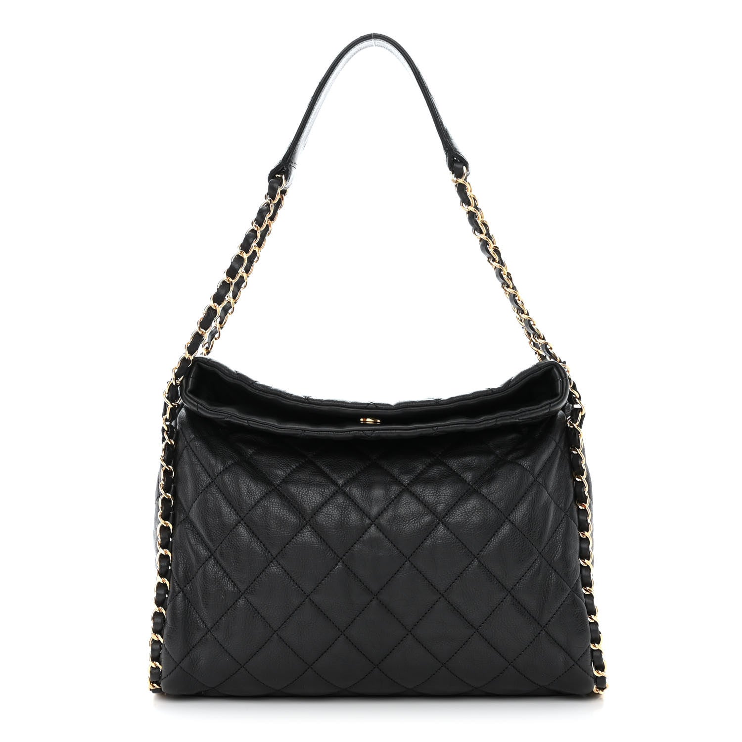 Chanel Calfskin Quilted Medium Chain Me Hobo Black 1 of 10