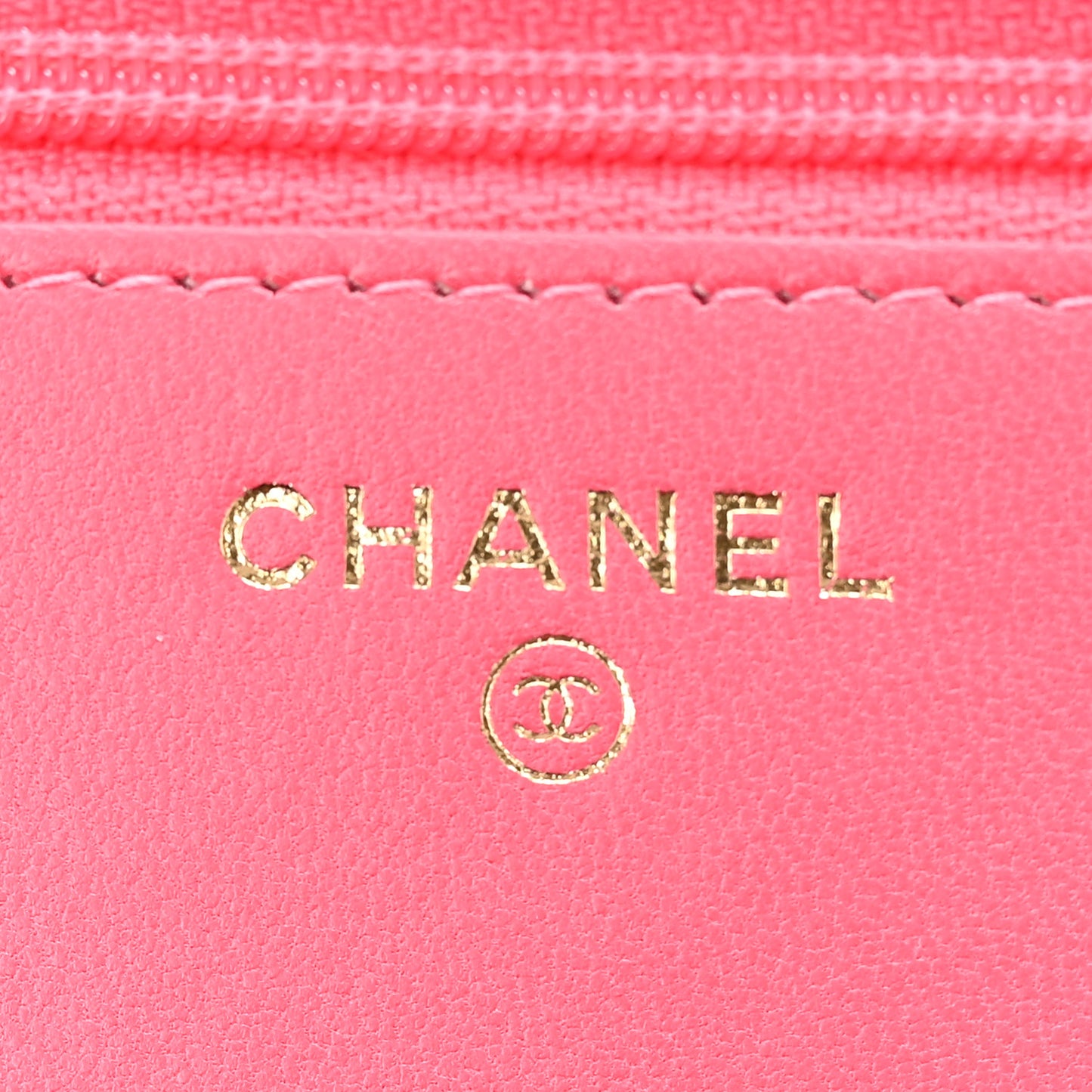 Lambskin Quilted Trendy CC Wallet On Chain WOC Pink