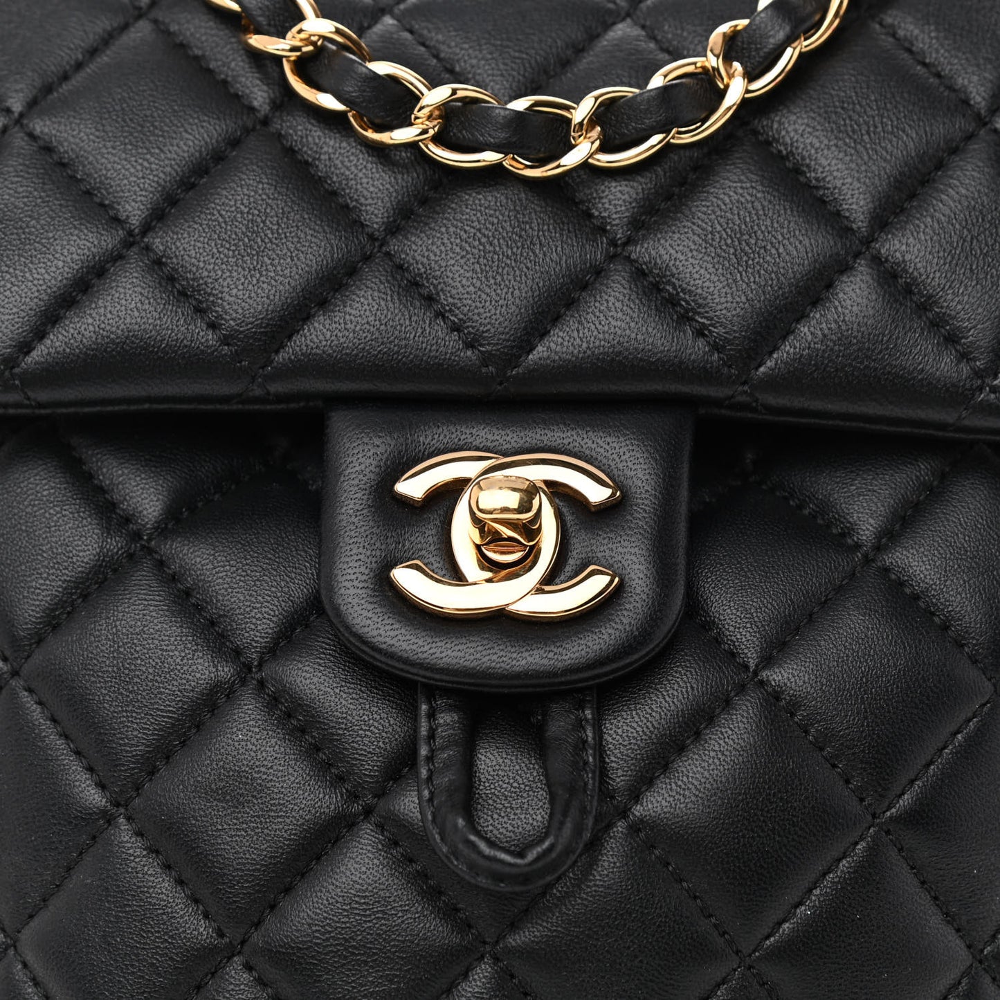 Lambskin Quilted Mini Urban Spirit Backpack Black