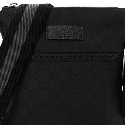 Gucci Nylon Monogram Mini Flat Messenger Bag Black 8 of 10