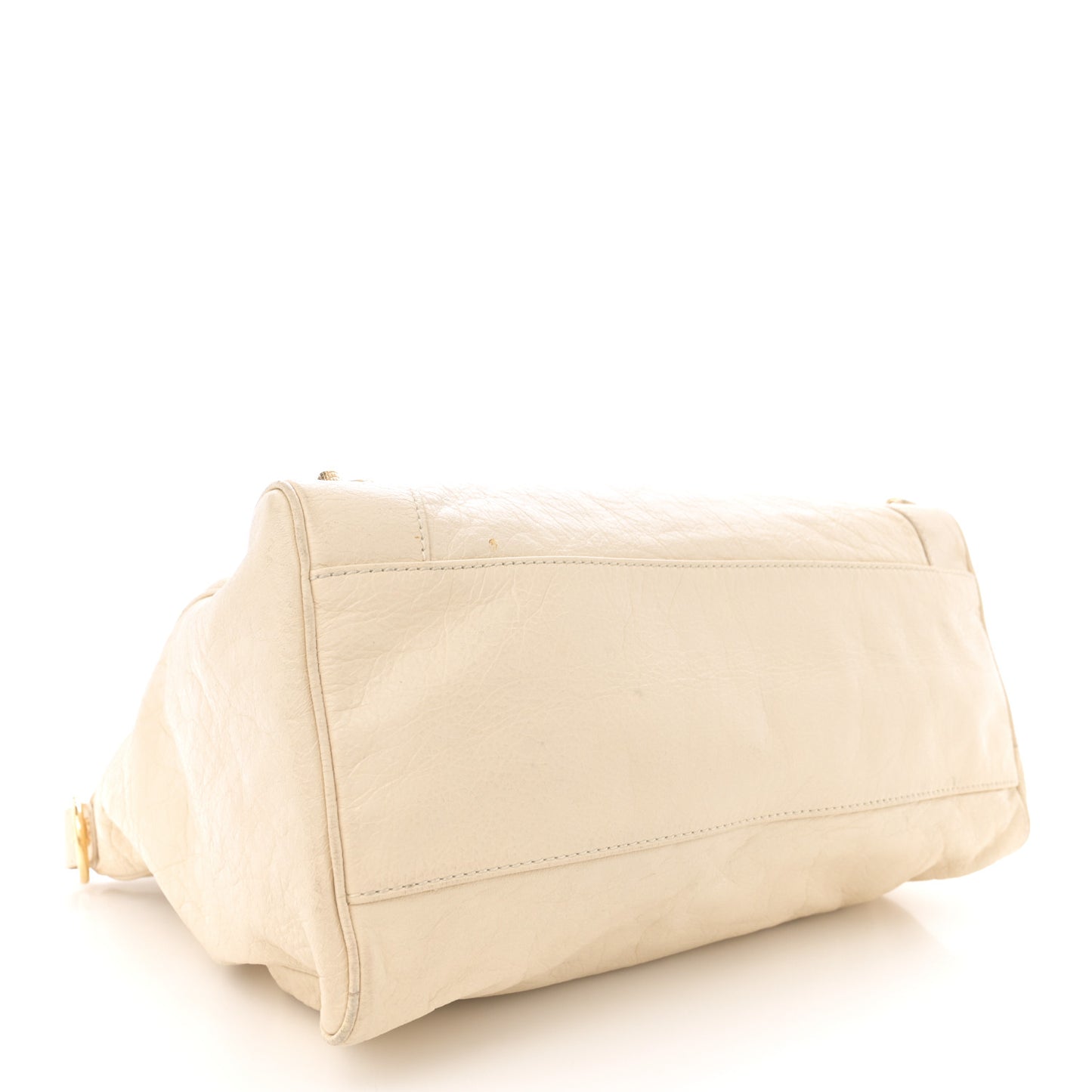 Agneau Giant 12 Gold Hardware Velo Blanc Creme Light Craie