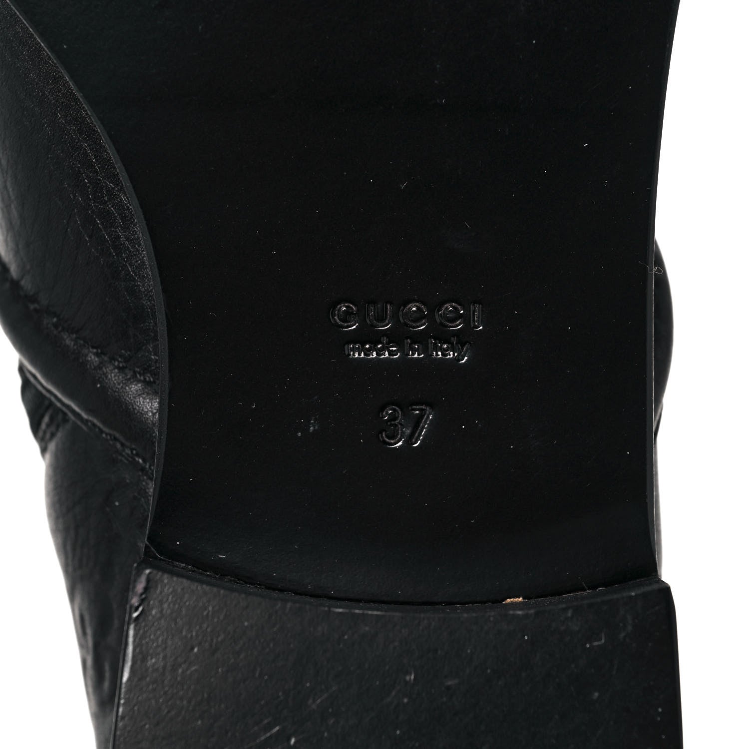 Gucci Guccissima Cellarius Soft Calfskin D Ring Boots 37 Black 6 of 9