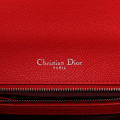 Christian Dior Grained Calfskin Medium Diorama Flap Bag Red 6 of 11