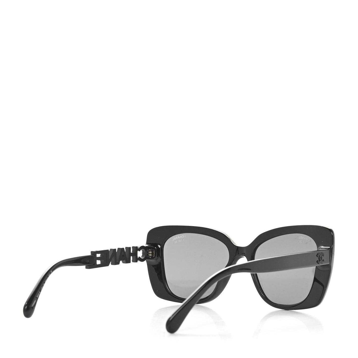Acetate Strass Polarized Square Sunglasses 5422-B Black
