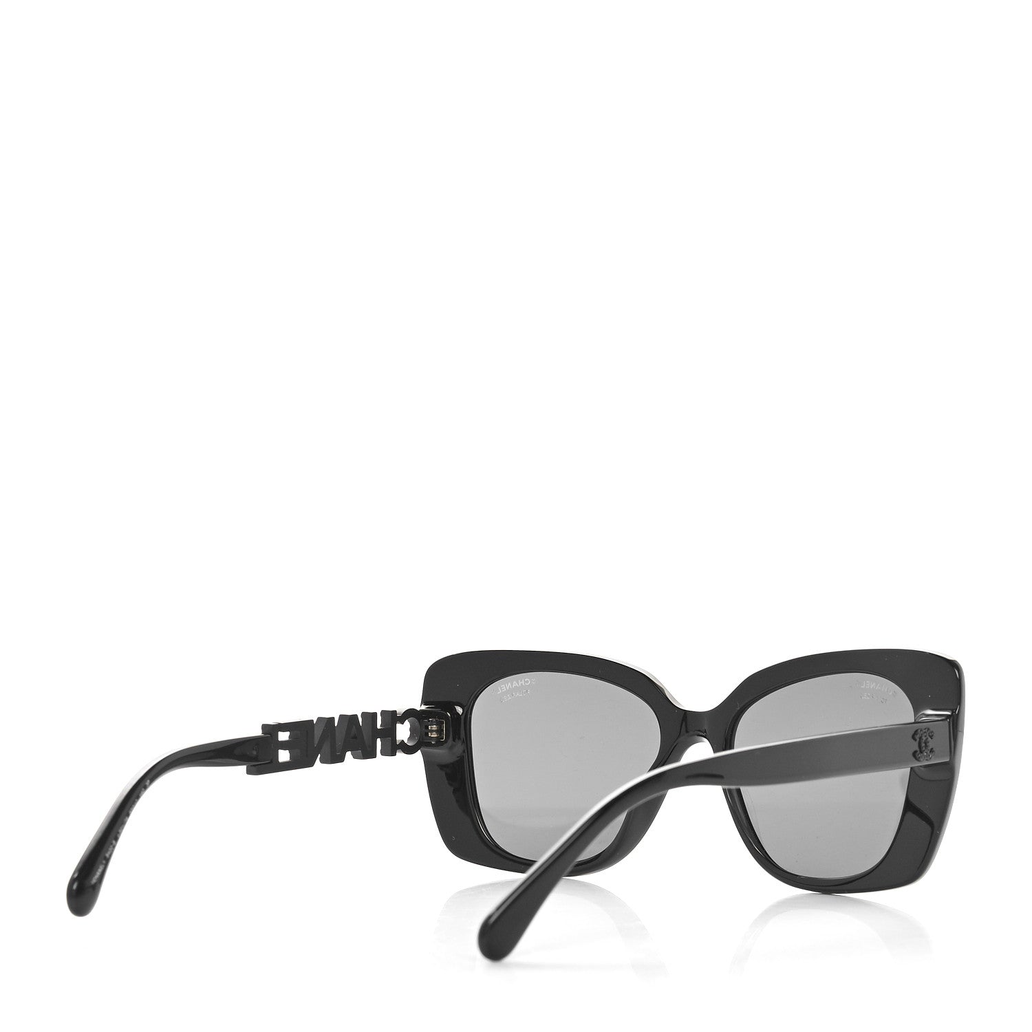 Chanel Acetate Strass Polarized Square Sunglasses 5422-B Black 4 of 7