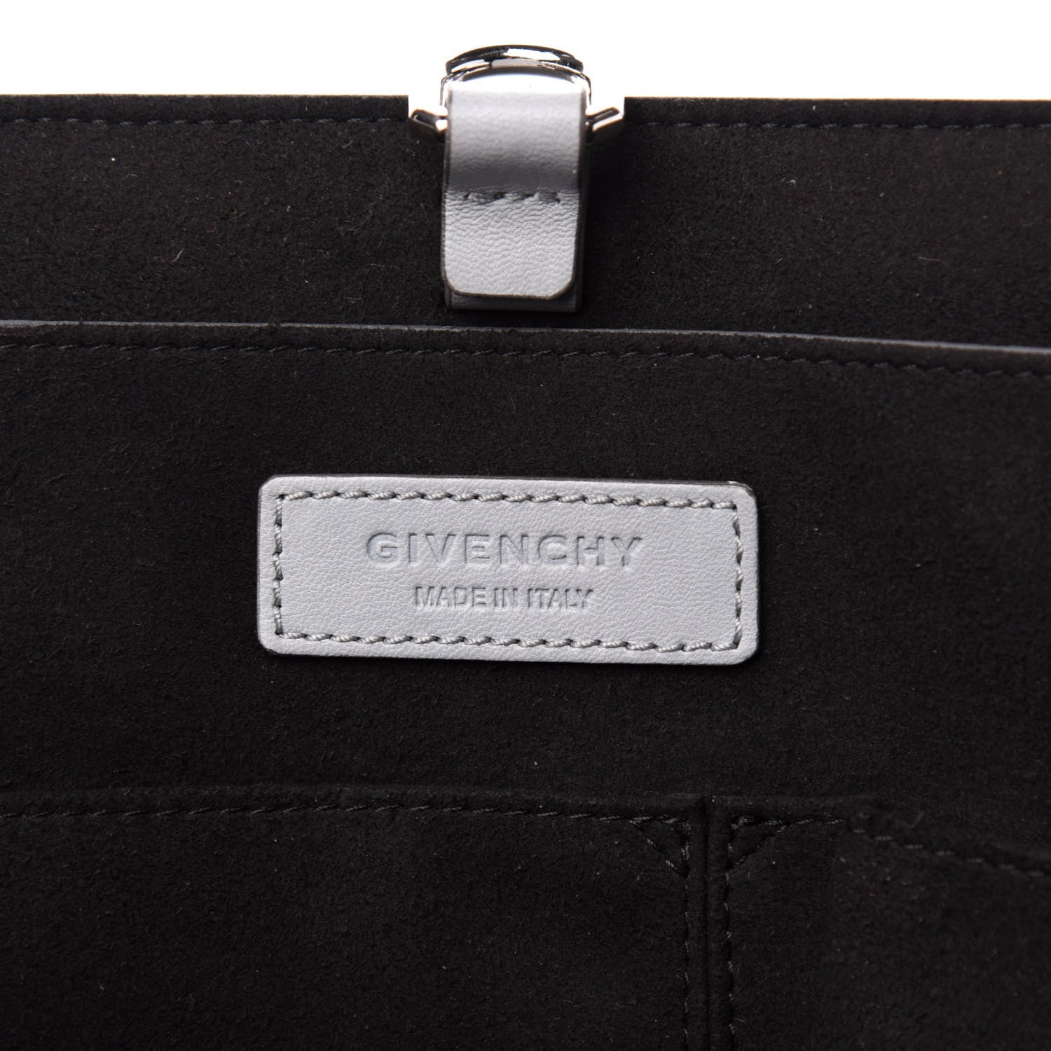 Givenchy Lambskin Medium Shark Lock Satchel Grey 7 of 16