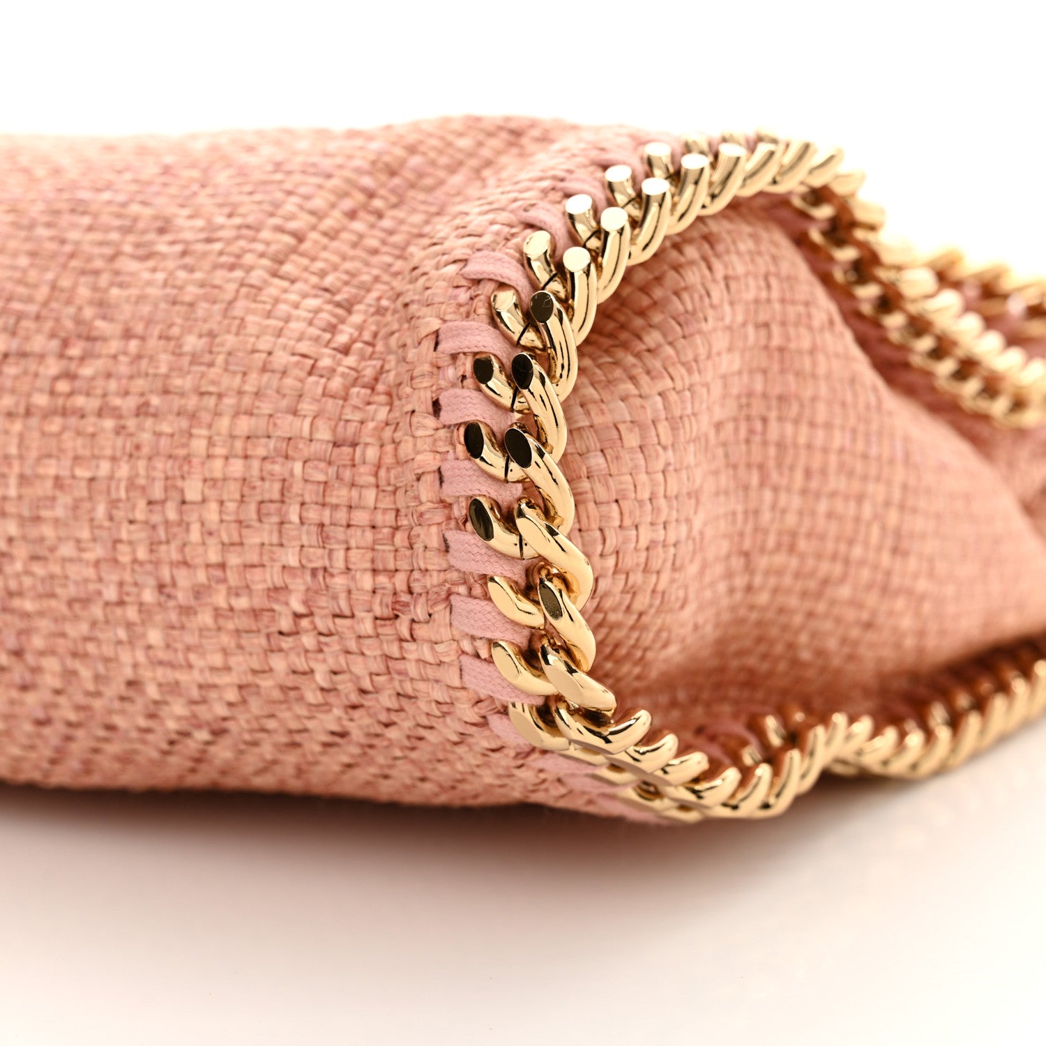 Stella McCartney Raffia Mini Falabella Fold Over Tote Pink 9 of 9