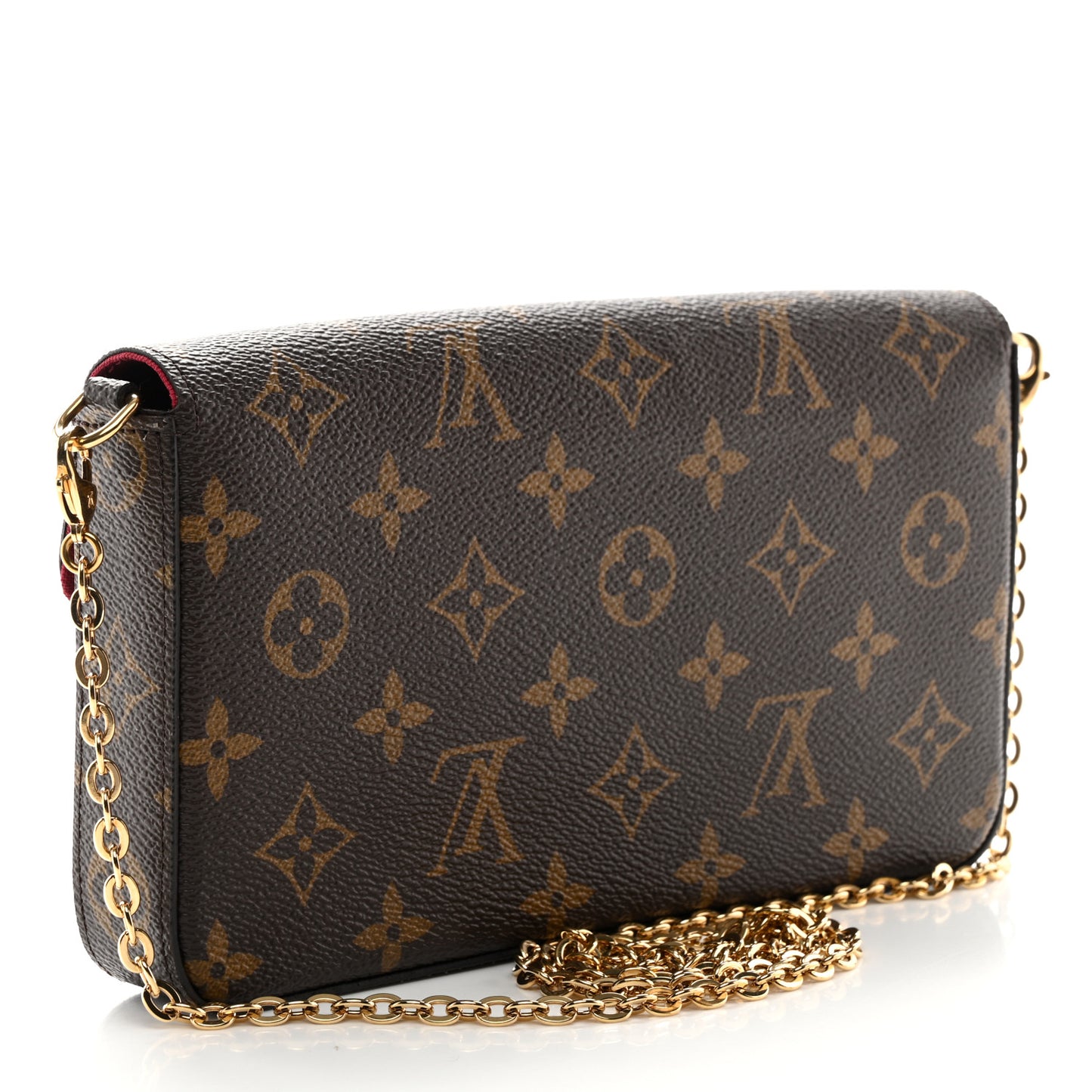 Monogram Pochette Felicie Chain Wallet Fuchsia