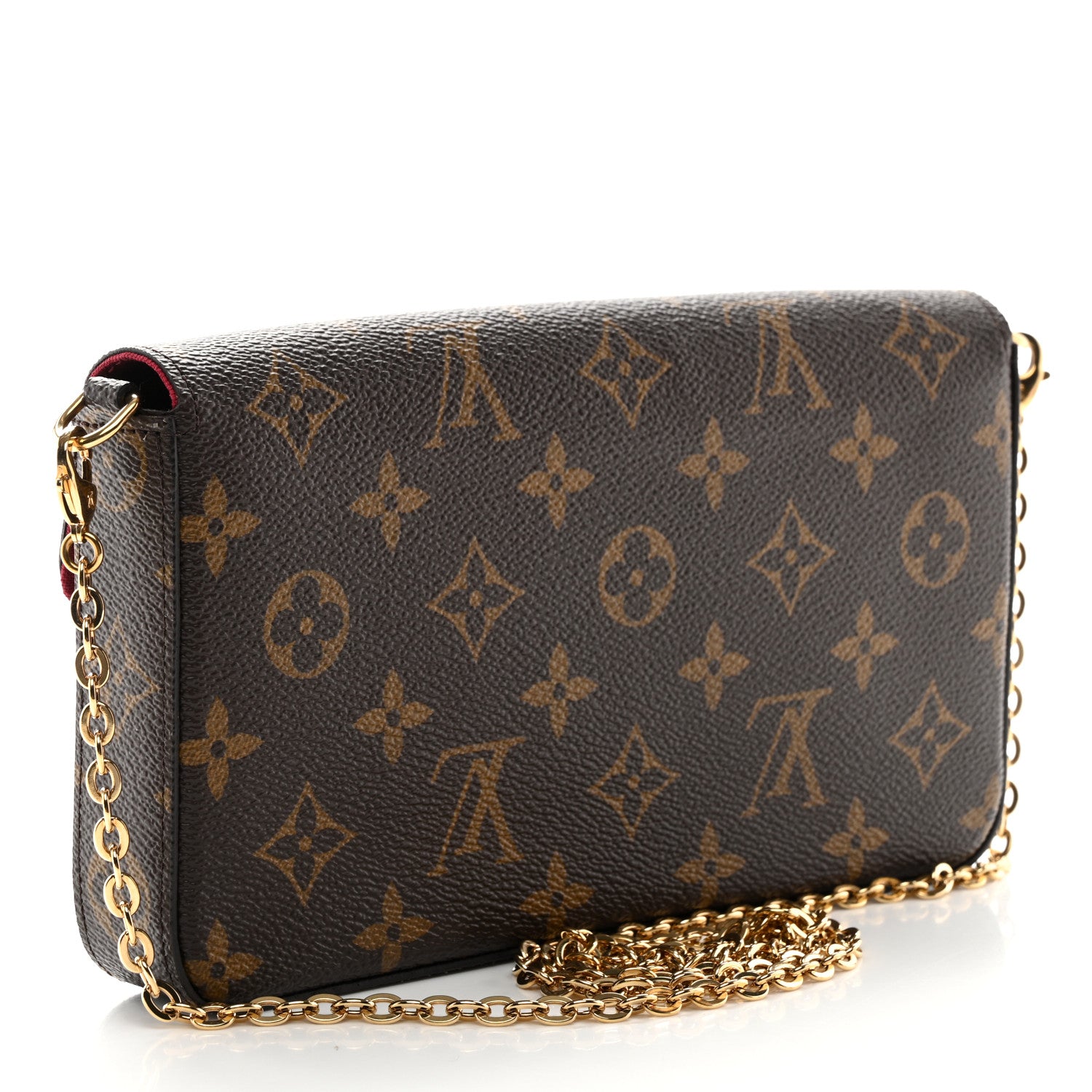 Louis Vuitton Monogram Pochette Felicie Chain Wallet Fuchsia 3 of 9