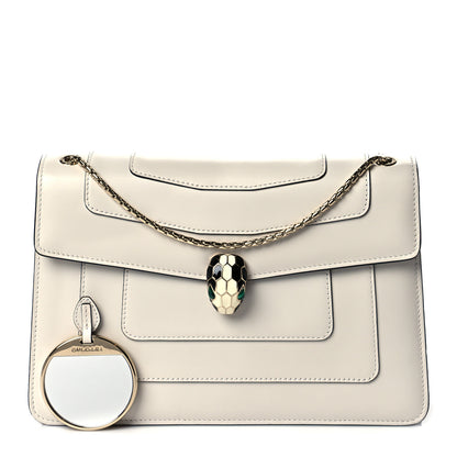 Bulgari Calfskin Serpenti Forever Shoulder Bag White 1 of 18