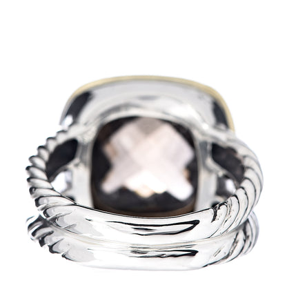 David Yurman Sterling Silver 18K Yellow Gold Diamond Smoky Quartz 11mm Albion Ring 52 6 4 of 5