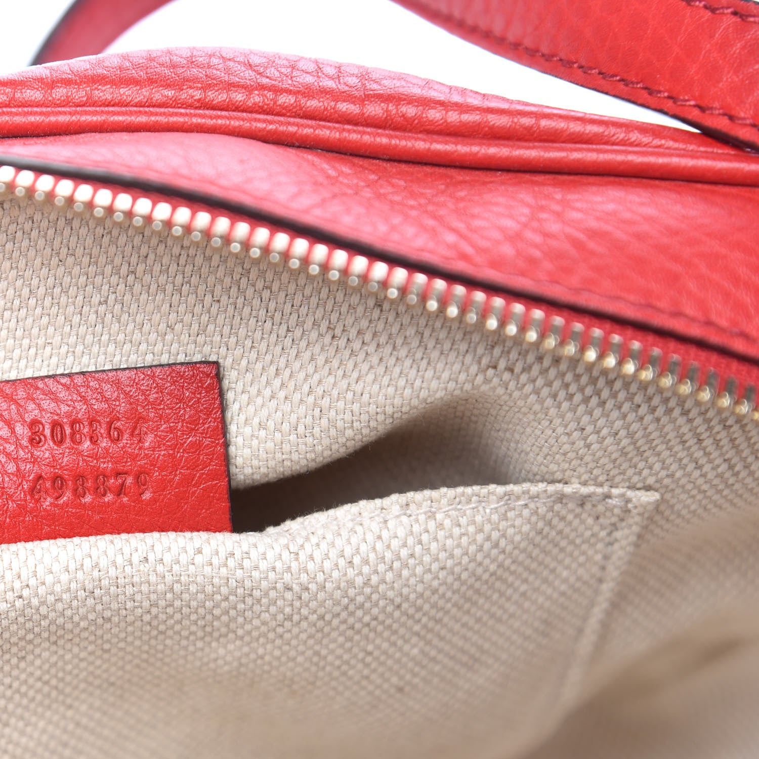 Gucci Pebbled Calfskin Small Soho Disco Bag Tabasco Red 7 of 9
