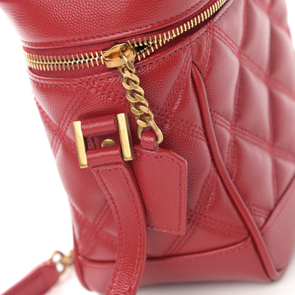 Saint Laurent Grain de Poudre Quilted 80's Vanity Bag Red 12 of 12