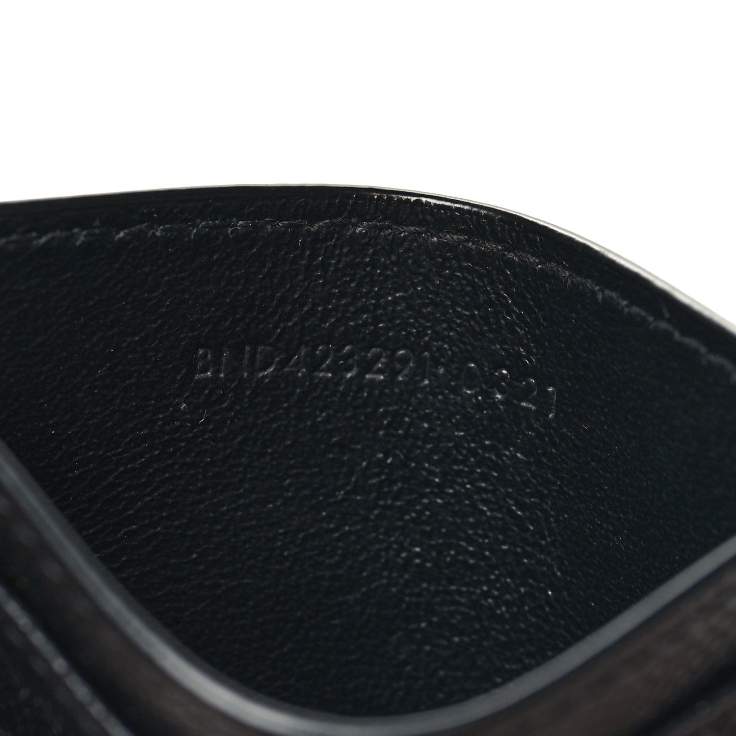 Saint Laurent Grain De Poudre Matelasse Chevron Monochrome Monogram Credit Card Case Black 7 of 9