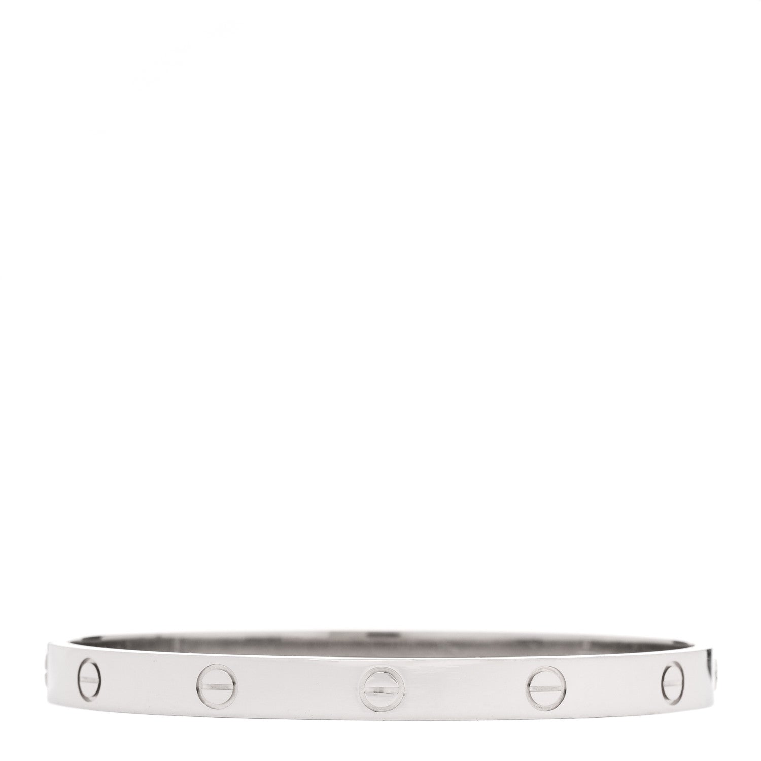 Cartier 18K White Gold LOVE Bracelet 19 2 of 8