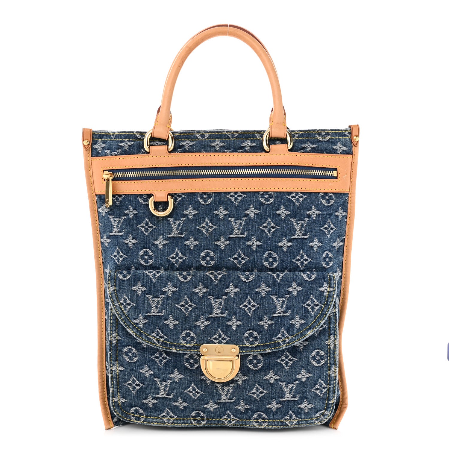 Louis Vuitton Monogram Denim Sac Plat Blue 1 of 10
