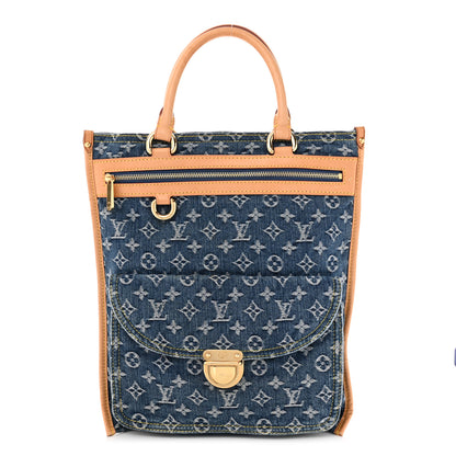 Louis Vuitton Monogram Denim Sac Plat Blue 1 of 10