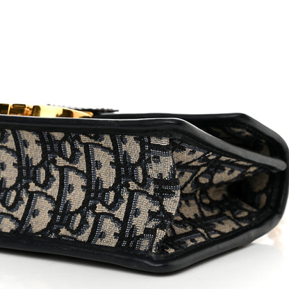 Christian Dior Oblique 30 Montaigne East West Chain Flap Bag Blue 9 of 10
