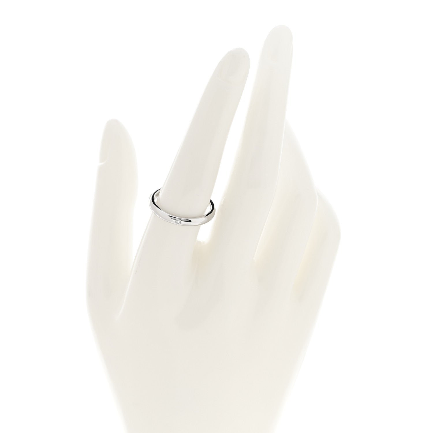 Tiffany Platinum Diamond Elsa Peretti Band Ring 56 7.5 2 of 5