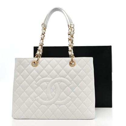 Chanel Caviar Quilted Grand Shopping Tote GST White 16 of 16
