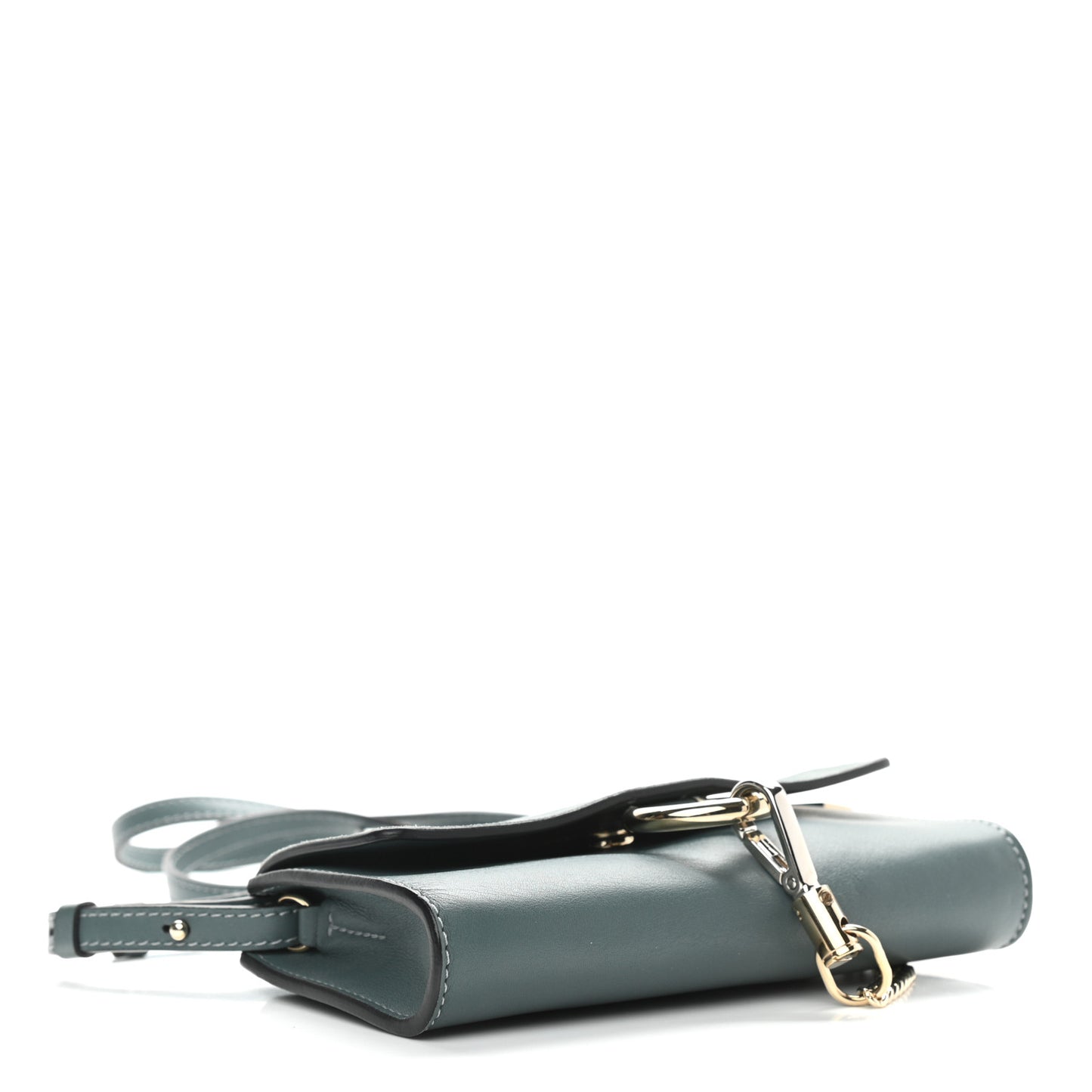 Suede Calfskin Small Faye Shoulder Bag Cloudy Blue