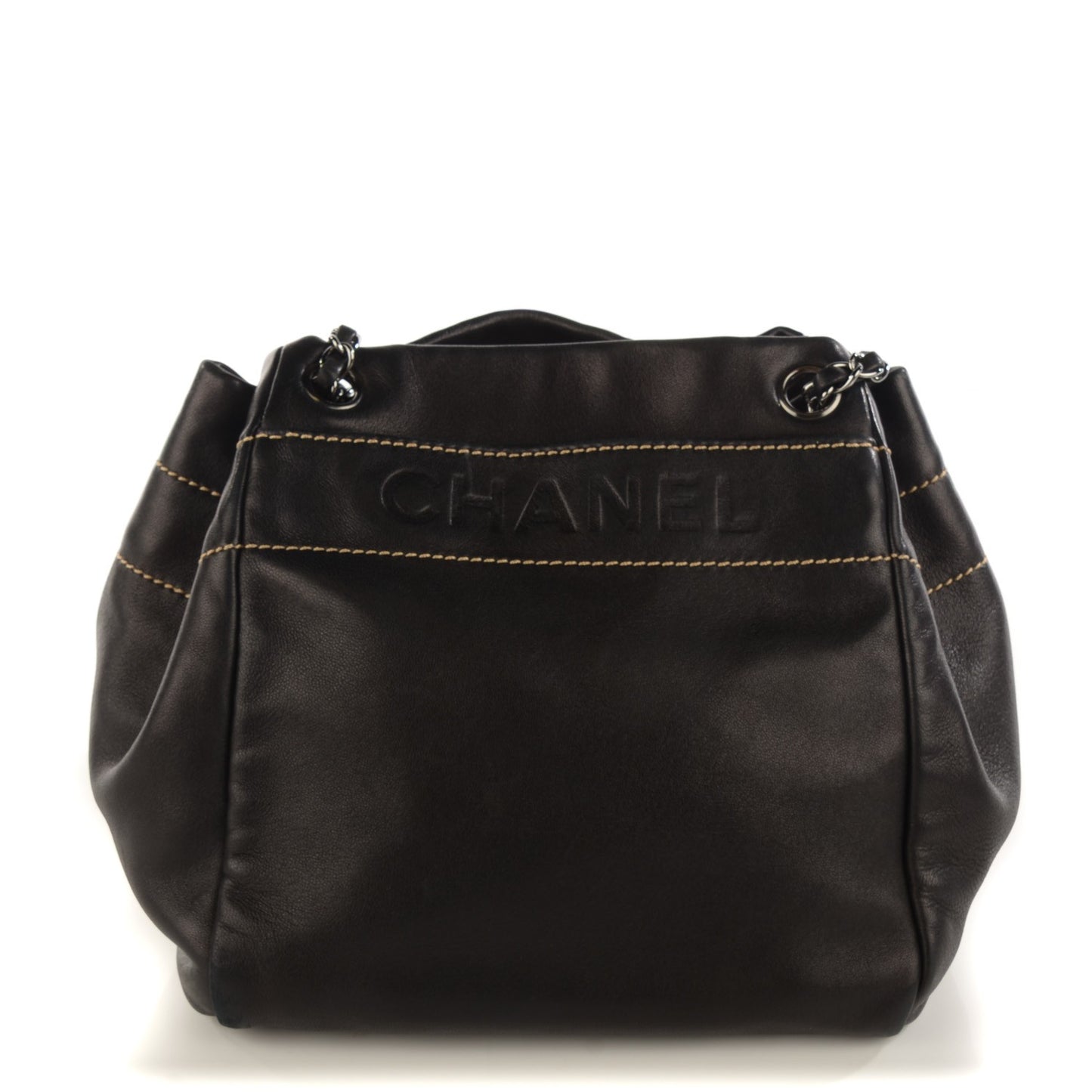Lambskin Lax Accordion Shoulder Bag Black