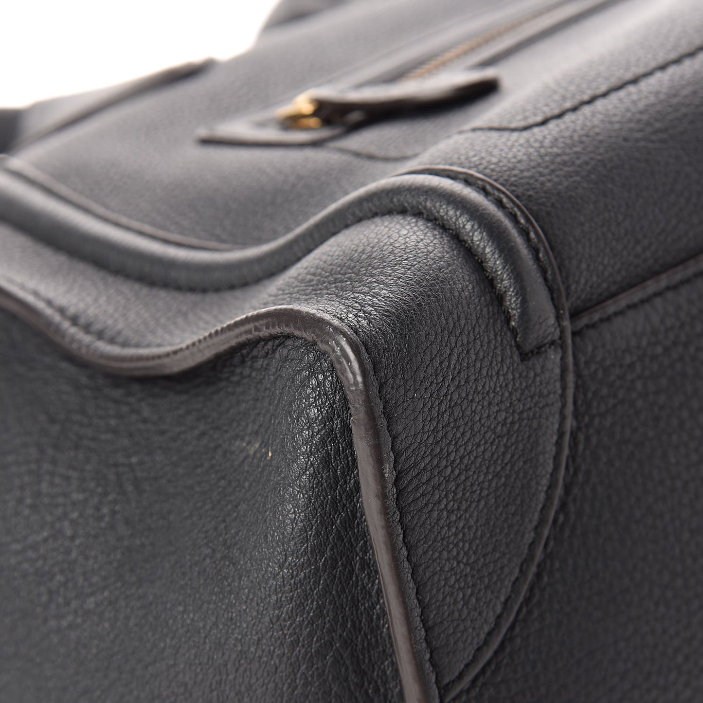 Drummed Calfskin Mini Luggage Anthracite