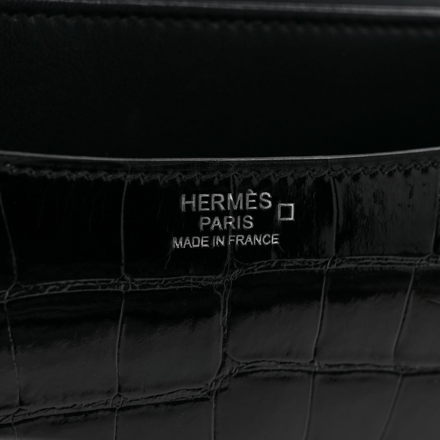 Hermes Shiny Alligator Enamel Constance 24 Black 5 of 8