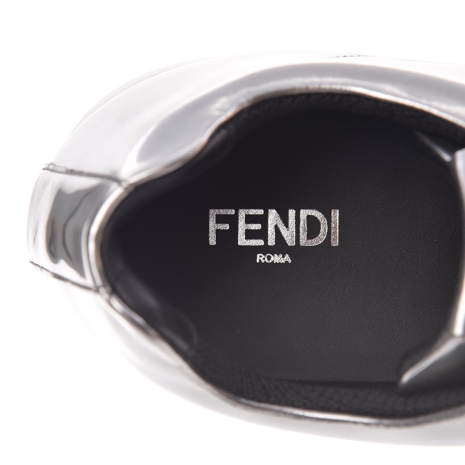 Fendi Patent Monster Bag Bug Mens Low Top Sneakers 8 Argento 9 of 13