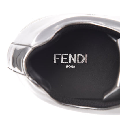 Fendi Patent Monster Bag Bug Mens Low Top Sneakers 8 Argento 9 of 13