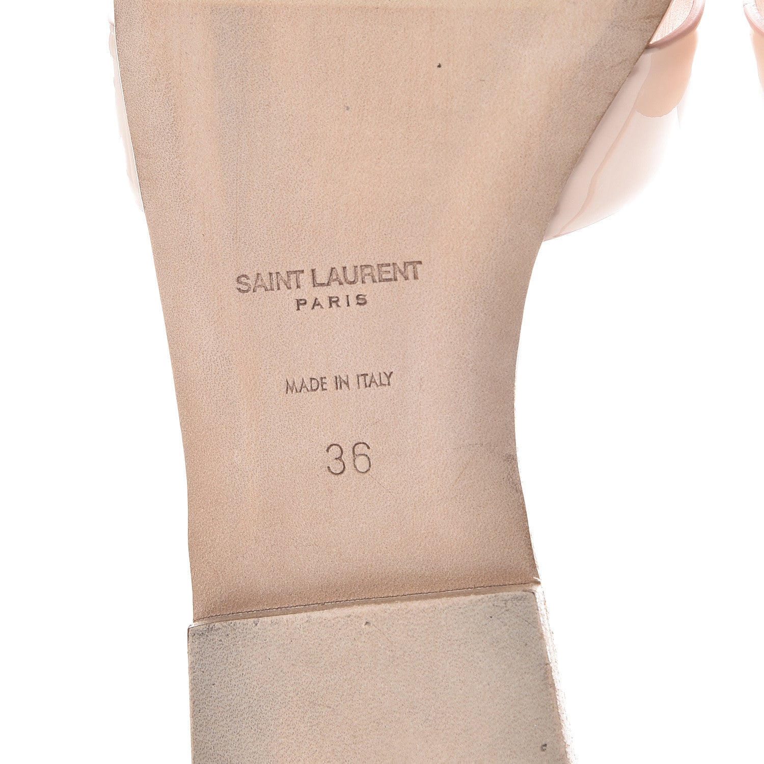 Saint Laurent Patent Tribute 05 Slide Sandals 36 Egg Shell 6 of 11