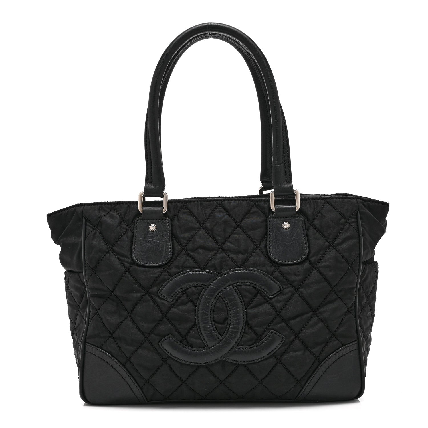 Chanel Nylon Calfskin Quilted CC Paris New York Tote Bag Black 1 of 10